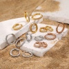 1 Pair Vacuum Plating Stylish Exquisite 304 Stainless Steel & Rhinestone Hoop Earrings For Women Gift の画像