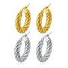 1 Pair Stylish Exquisite 304 Stainless Steel Hoop Earrings For Women Gift の画像