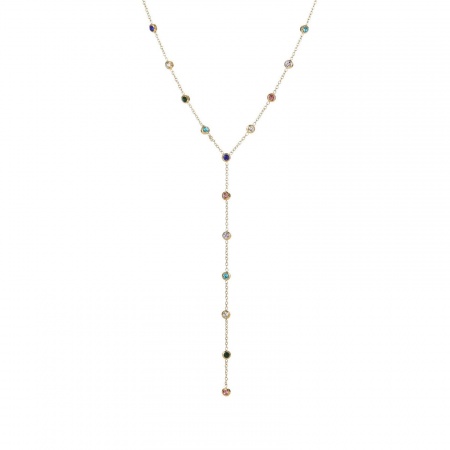Immagine di Nappine Collana della Stazione All'Ingrosso, Placcato Oro 18K 304 Acciaio Inossidabile & Zircone Cubico Donne Placcatura Sottovuoto Squisito Elegante Regalo Gioielli Per Rivenditore, 55cm + 5cm Lunghezza, 1 Pz