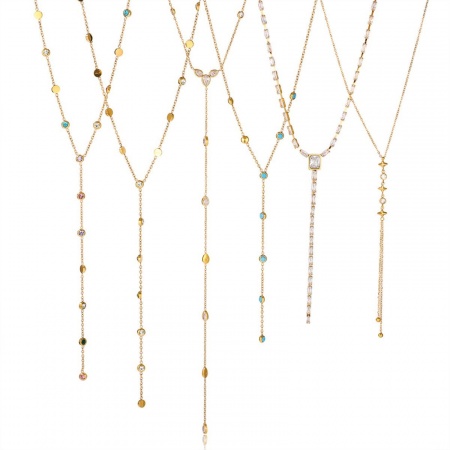 Immagine di Collana con Ciondolo All'Ingrosso, 18K Vero Oro Placcato 304 Acciaio Inossidabile & Zircone Cubico Donne Placcatura Sottovuoto PVD Ecologica Impermeabile Anti-Ossidante Ipoallergenico Squisito Elegante Regalo Gioielli Per Rivenditore, 1 Pz