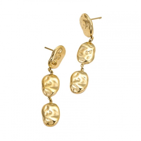 Immagine di Elegante Elegante Orecchino All'Ingrosso, Placcato Oro 18K 304 Acciaio Inossidabile, Donne Placcatura Sottovuoto Regalo Fornitura di Gioielli, 1 Paio