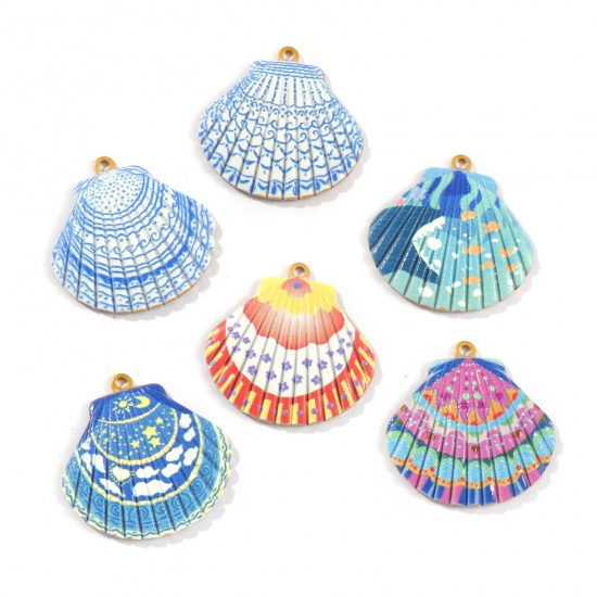 Picture of Eco-friendly PVD Vacuum Plating Waterproof Anti-Tarnish Hypoallergenic 304 Stainless Steel Ocean Jewelry Pendants 18K Real Gold Plated Shell 3.2cm x 3.2cm