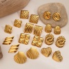 Picture of Wholesale Exquisite Stylish Ear Post Stud Earrings, Geometric 18K Gold Plated 304 Stainless Steel, Women's Eco-friendly Gift Jewelry Supply