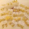 Picture of Wholesale Exquisite Stylish Ear Post Stud Earrings, Geometric 18K Gold Plated 304 Stainless Steel, Women's Eco-friendly Gift Jewelry Supply