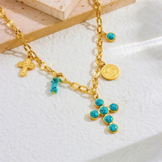 Immagine di Collana con Ciondolo All'Ingrosso, Placcato Oro 18K 304 Acciaio Inossidabile Donne Placcatura Sottovuoto Squisito Elegante Regalo Gioielli Per Rivenditore, 1 Pz
