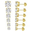 Picture of Wholesale Exquisite Stylish Ear Post Stud Earrings, 304 Stainless Steel & Cubic Zirconia, Unisex Eco-friendly Gift Jewelry Supply