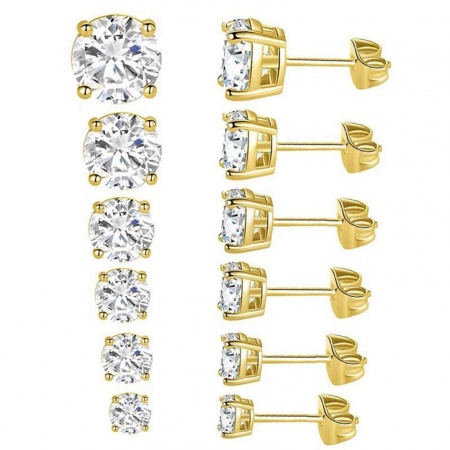 Immagine di Squisito Elegante Orecchini a Perno All'Ingrosso, 304 Acciaio Inossidabile & Zircone Cubico, Unisex Ecologico Regalo Fornitura di Gioielli, 2 Pz