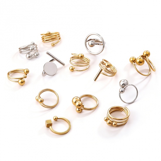 Picture of Wholesale Women's Gift Open Rings, 201 Stainless Steel, Eco-friendly Exquisite Stylish Jewelry Supply, 20mm(US Size 10.25)