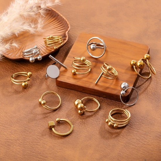 Picture of Wholesale Women's Gift Open Rings, 201 Stainless Steel, Eco-friendly Exquisite Stylish Jewelry Supply, 20mm(US Size 10.25)
