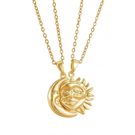 Picture of Wholesale Magnetic Pendant Charm Necklace, Multicolor 304 Stainless Steel & Brass Women's Eco-friendly PVD Vacuum Plating Valentine's Day Stylish Gift Jewelry For Retailer, 40cm(15.7") + 5cm(2") long, 1 Set