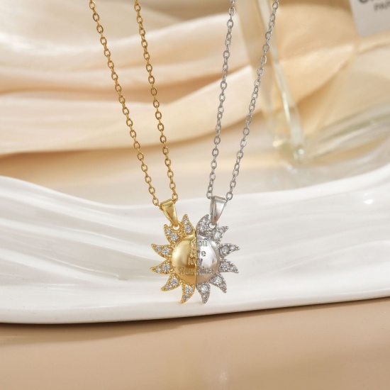 Picture of Wholesale Magnetic Pendant Charm Necklace, Multicolor 304 Stainless Steel & Brass Women's Eco-friendly PVD Vacuum Plating Valentine's Day Stylish Gift Jewelry For Retailer, 40cm(15.7") + 5cm(2") long, 1 Set