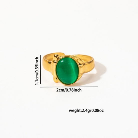 Picture of Wholesale Women's Gift Open Adjustable Rings, 18K Gold Plated 201 Stainless Steel, Eco-friendly Exquisite Stylish Jewelry Supply, 20mm(US Size 10.25)
