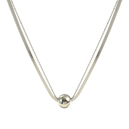 Picture of Wholesale Pendant Charm Necklace, Multicolor 304 Stainless Steel Women's Eco-friendly Exquisite Stylish Gift Jewelry For Retailer, 40cm(15.7") + 5cm(2") long, 1 Piece