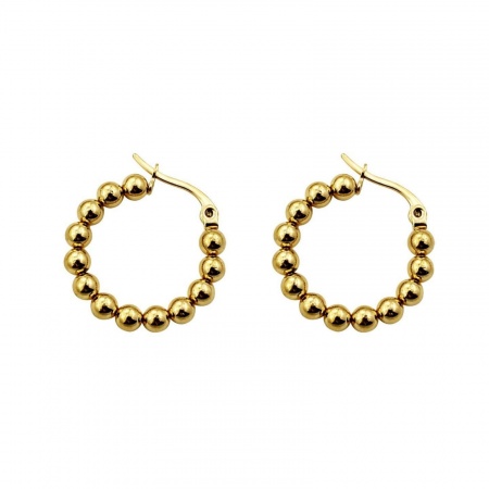 Immagine di Squisito Elegante Orecchini Circolari All'Ingrosso, in Rilievo Multicolore 201 Acciaio Inossidabile, Donne Ecologico Regalo Fornitura di Gioielli, 24mm Dia., 1 Paio