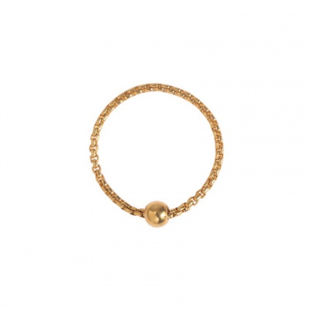 Immagine di Donne Regalo Palla Non Regolabile Anello All'Ingrosso, Placcato Oro 18K 304 Acciaio Inossidabile, Ecologico Squisito Elegante Fornitura di Gioielli, 1 Pz