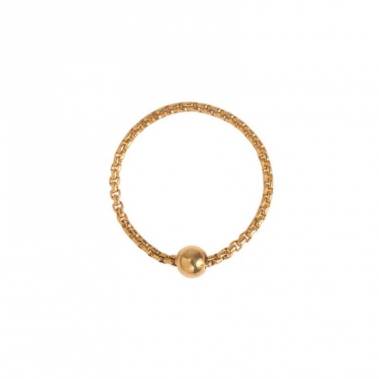 Picture of Wholesale Women's Gift Ball Unadjustable Rings, 18K Gold Plated 304 Stainless Steel, Eco-friendly Exquisite Dainty Jewelry Supply