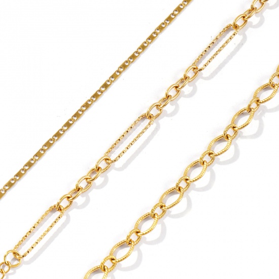 Picture of Wholesale Link Chain Bracelets, 18K Real Gold Plated 304 Stainless Steel, Unisex Eco-friendly PVD Vacuum Plating Waterproof Anti-Tarnish Hypoallergenic Stylish Minimalist Gift Jewelry Supply