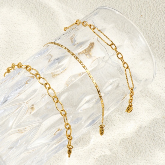 Picture of Wholesale Link Chain Bracelets, 18K Real Gold Plated 304 Stainless Steel, Unisex Eco-friendly PVD Vacuum Plating Waterproof Anti-Tarnish Hypoallergenic Stylish Minimalist Gift Jewelry Supply