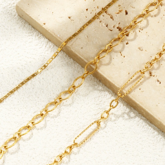 Picture of Wholesale Link Chain Bracelets, 18K Real Gold Plated 304 Stainless Steel, Unisex Eco-friendly PVD Vacuum Plating Waterproof Anti-Tarnish Hypoallergenic Stylish Minimalist Gift Jewelry Supply