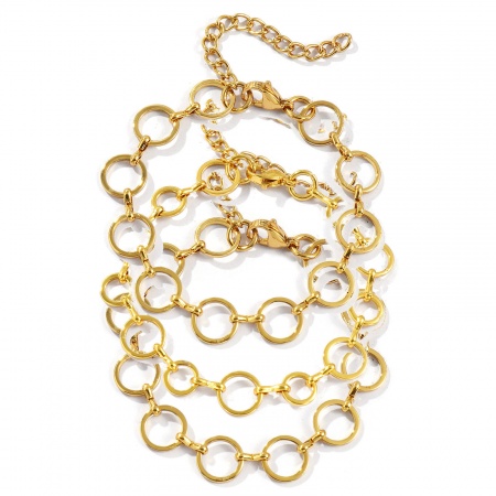 Picture of Wholesale Handmade Link Chain Bracelets, 18K Gold Plated 304 Stainless Steel, Unisex Eco-friendly Stylish Minimalist Gift Jewelry Supply