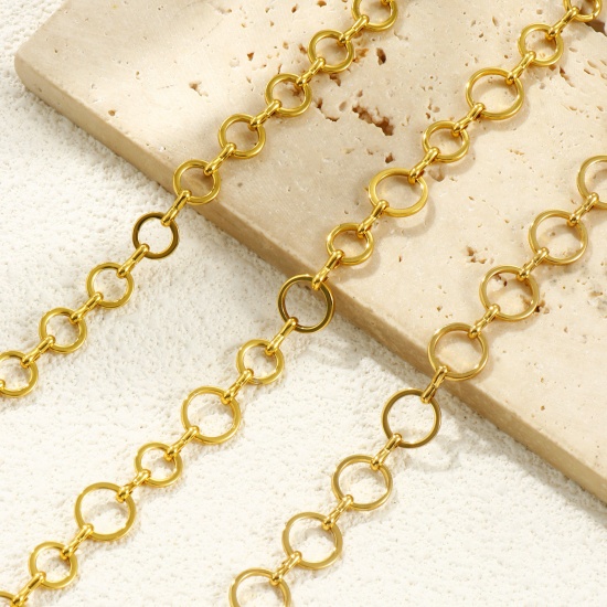 Immagine di All'Ingrosso Catena a Maglia Fatta a Mano Braccialetti, Placcato Oro 18K 304 Acciaio Inossidabile, Unisex Ecologico Elegante Minimalista Regalo Fornitura di Gioielli 1 Pz
