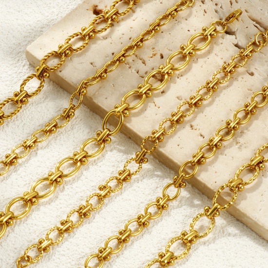 Immagine di All'Ingrosso Catena a Maglia Fatta a Mano Braccialetti, Placcato Oro 18K 304 Acciaio Inossidabile, Unisex Ecologico Elegante Minimalista Regalo Fornitura di Gioielli 1 Pz
