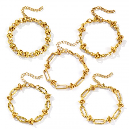 Picture of Wholesale Handmade Link Chain Bracelets, 18K Gold Plated 304 Stainless Steel, Unisex Eco-friendly Stylish Minimalist Gift Jewelry Supply