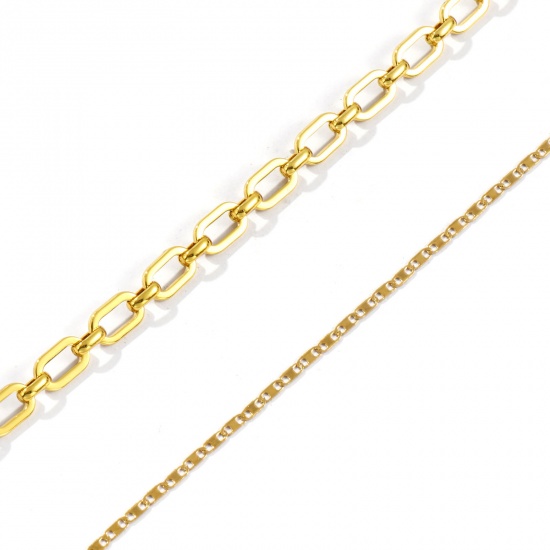 Picture of Wholesale Link Chain Necklace, 18K Gold Plated 304 Stainless Steel, Unisex Eco-friendly Minimalist Gift Jewelry For Retailer