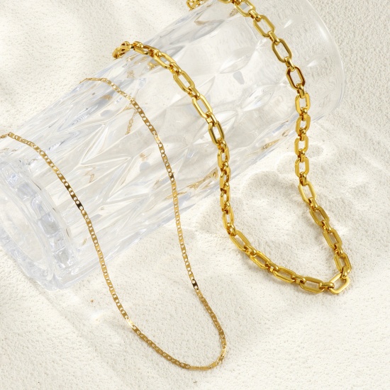 Picture of Wholesale Link Chain Necklace, 18K Gold Plated 304 Stainless Steel, Unisex Eco-friendly Minimalist Gift Jewelry For Retailer