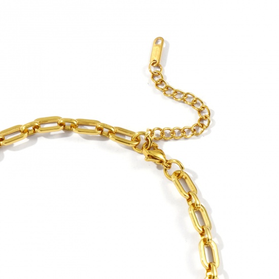 Picture of Wholesale Link Chain Necklace, 18K Gold Plated 304 Stainless Steel, Unisex Eco-friendly Minimalist Gift Jewelry For Retailer