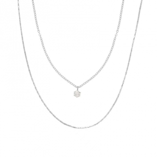 Picture of Wholesale Multilayer Pendant Charm Necklace, Multicolor 304 Stainless Steel Women's Eco-friendly Exquisite Stylish Gift Jewelry For Retailer, 40cm(15.7") + 5cm(2") long, 1 Piece
