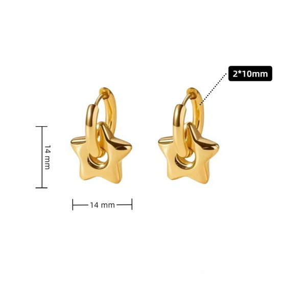 Picture of Wholesale Stylish Dainty Huggie Hoop Earrings, 304 Stainless Steel, Women's Eco-friendly Gift Jewelry Supply 10mm Dia.