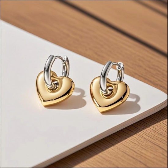Picture of Wholesale Stylish Dainty Huggie Hoop Earrings, 304 Stainless Steel, Women's Eco-friendly Gift Jewelry Supply 10mm Dia.