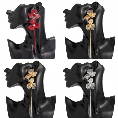 Image de de Gros Boucles d'Oreilles en Laiton, Élégant Élégant Feuille de Ginkgo Franges aux Femmes Cadeau Fournitures de Bijoux 1 Paire