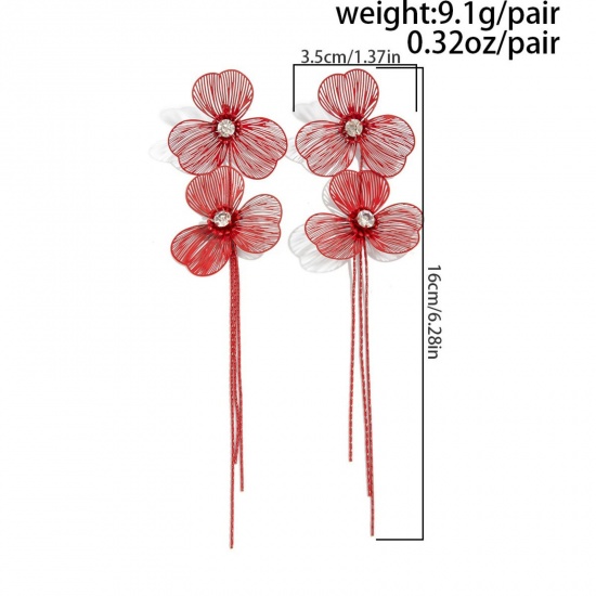 Picture of Wholesale Stylish Dainty Earrings, Gingko Leaf Tassel Brass, Women's Gift Jewelry Supply