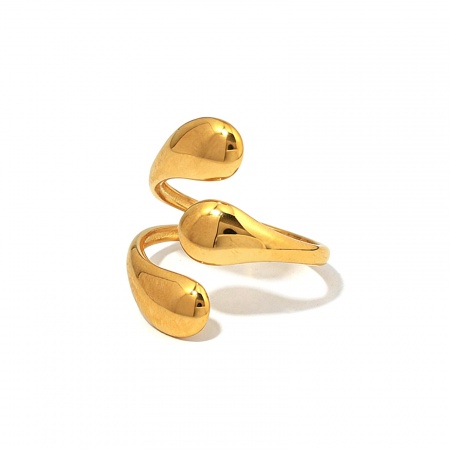 Immagine di All'Ingrosso Donne Regalo Aperto Anello, Placcato Oro 18K 304 Acciaio Inossidabile, Placcatura Sottovuoto PVD Ecologica Elegante Elegante Fornitura di Gioielli 1 Pz