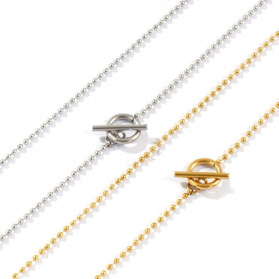 Picture of Wholesale With Toggle Clasp Ball Chain Necklace, 304 Stainless Steel, Eco-friendly Stylish Minimalist Gift Jewelry For Retailer 50cm(19.7") long