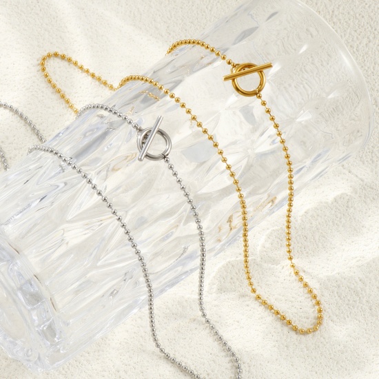 Picture of Wholesale With Toggle Clasp Ball Chain Necklace, 304 Stainless Steel, Eco-friendly Stylish Minimalist Gift Jewelry For Retailer 50cm(19.7") long