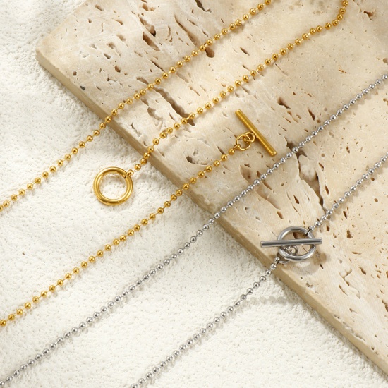 Picture of Wholesale With Toggle Clasp Ball Chain Necklace, 304 Stainless Steel, Eco-friendly Stylish Minimalist Gift Jewelry For Retailer 50cm(19.7") long