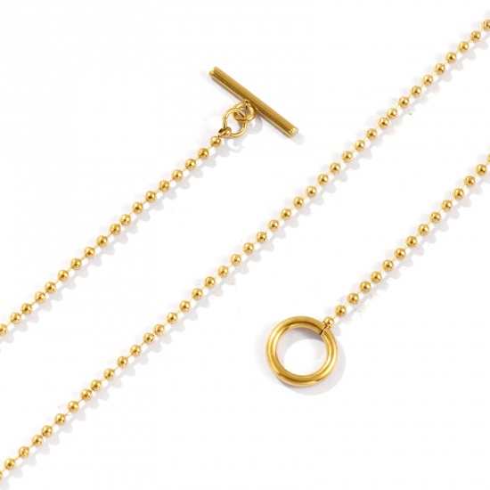 Picture of Wholesale With Toggle Clasp Ball Chain Necklace, 304 Stainless Steel, Eco-friendly Stylish Minimalist Gift Jewelry For Retailer 50cm(19.7") long