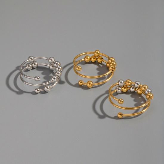 Picture of Wholesale Women's Gift Open Adjustable Rings, Multicolor 304 Stainless Steel, Stylish Dainty Jewelry Supply