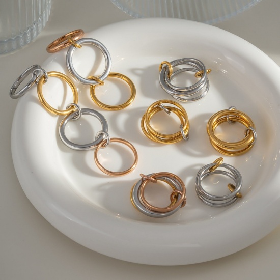 Picture of Wholesale Women's Gift Multilayer Unadjustable Rings, Multicolor 304 Stainless Steel, Eco-friendly Stylish Dainty Jewelry Supply