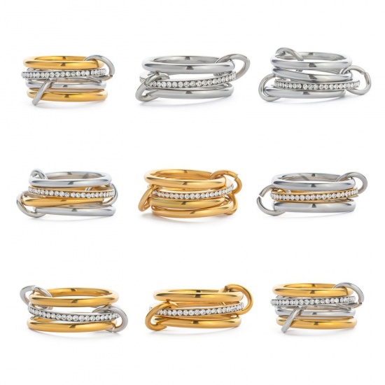 Picture of Wholesale Women's Gift Multilayer Unadjustable Rings, Multicolor 304 Stainless Steel, Eco-friendly Stylish Dainty Jewelry Supply