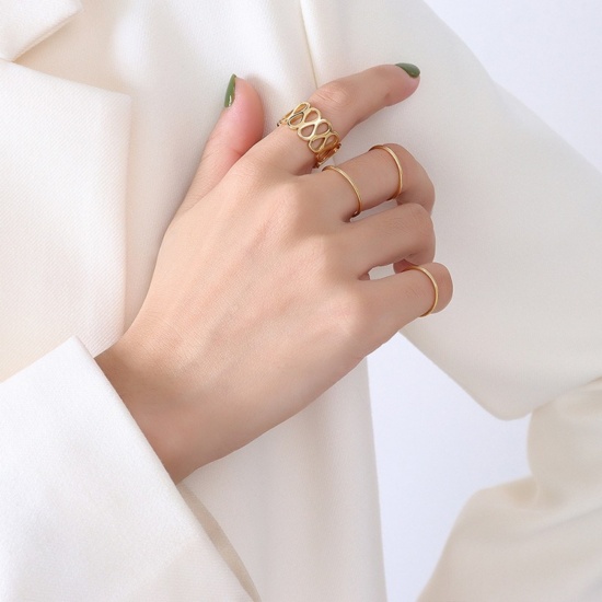 Bild von Großhandel Frauen Geschenk Uneinstellbar Knuckle Finger Ring, Bunt 304 Edelstahl, Umweltfreundlich Ins Stil Elegant Schmuckbedarf 1 Stück