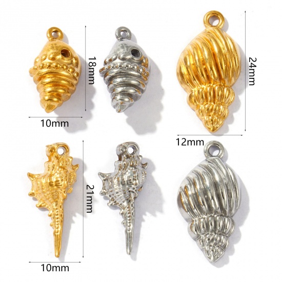 Picture of Eco-friendly 304 Stainless Steel Charms Multicolor Conch/ Sea Snail