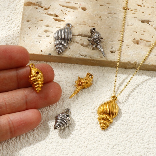 Picture of Eco-friendly 304 Stainless Steel Charms Multicolor Conch/ Sea Snail