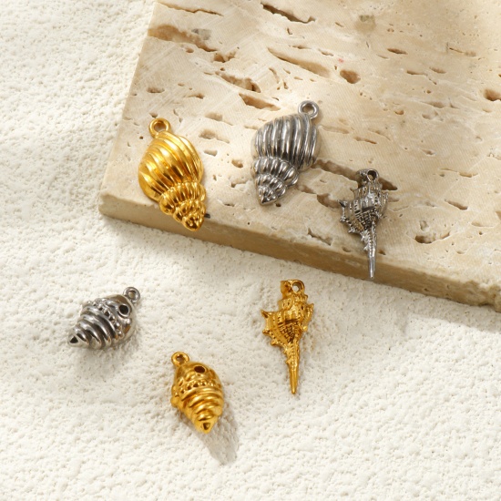 Picture of Eco-friendly 304 Stainless Steel Charms Multicolor Conch/ Sea Snail