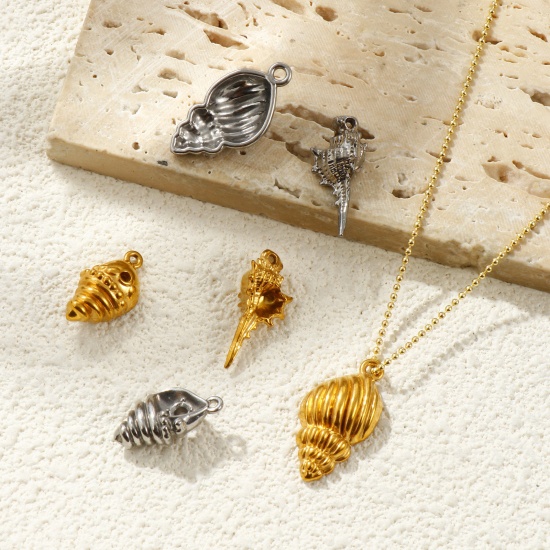 Picture of Eco-friendly 304 Stainless Steel Charms Multicolor Conch/ Sea Snail
