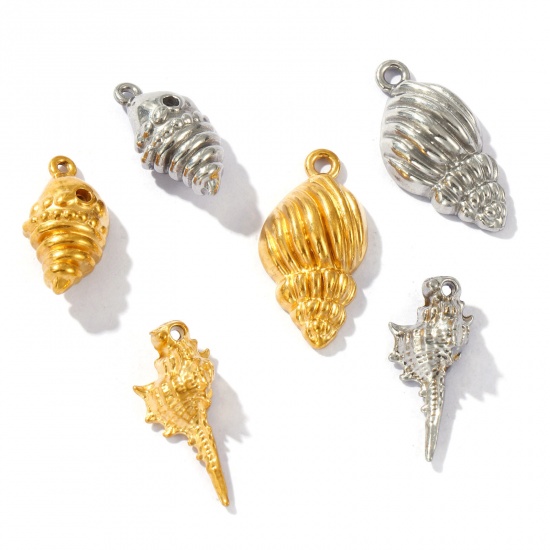 Picture of Eco-friendly 304 Stainless Steel Charms Multicolor Conch/ Sea Snail