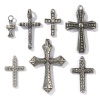 Bild von Umweltfreundlich 304 Edelstahl Religiös Charms Antik Silber Kreuz